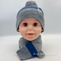 Gants écharpe à chapeau en tricot d'hiver réglés pour bébé